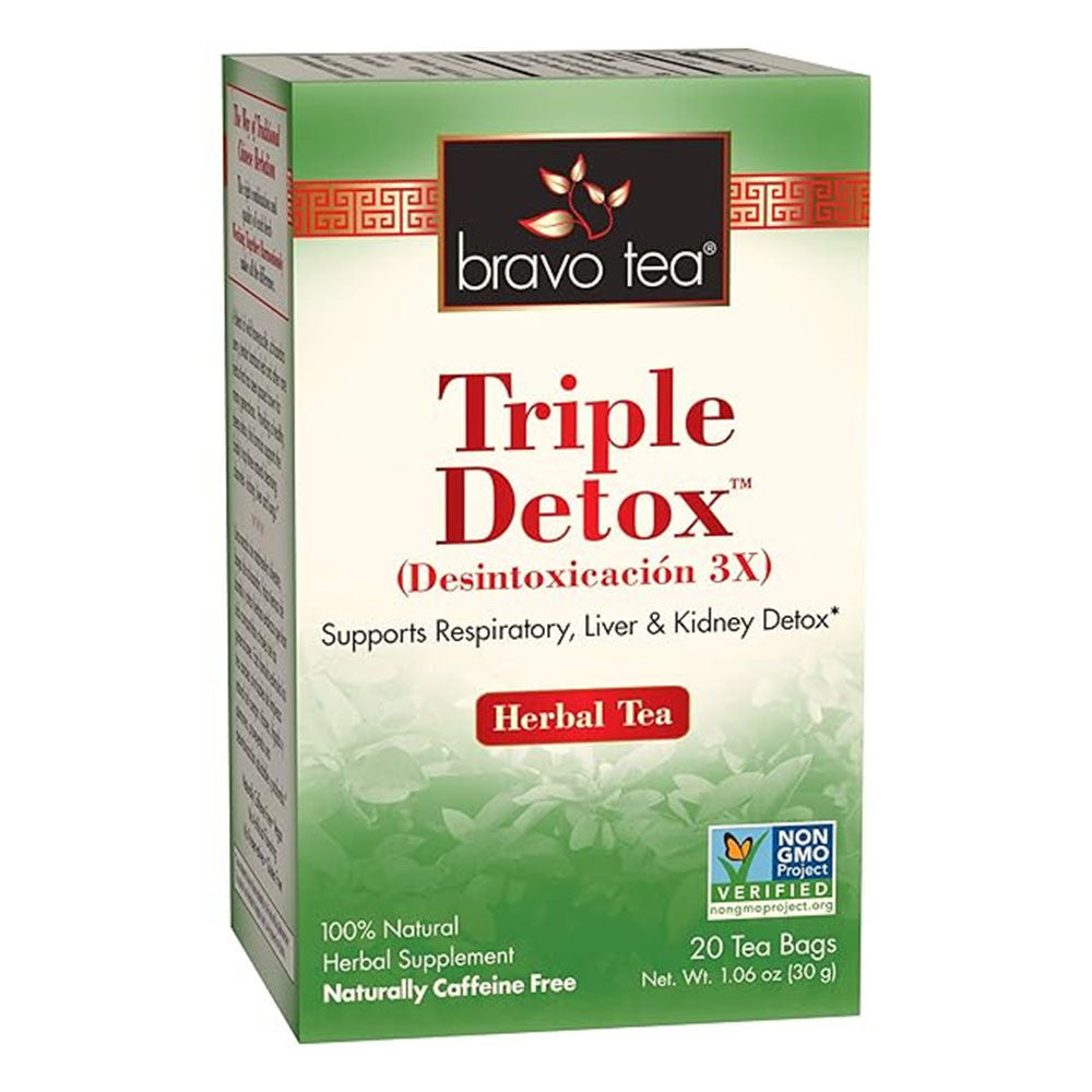Bravo Tea 100% Natural Triple Detox Master Herbal Tea Bags, 20 Ea